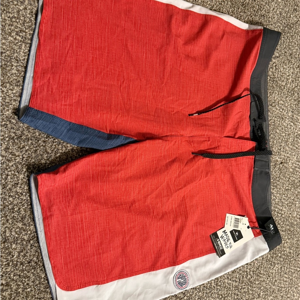 Rip Curl Red and White Board Shorts